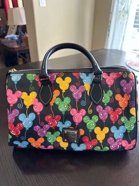 Dooney & Bourke Disney Black Multicolor Balloon Print Satchel
